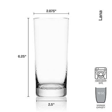 Mikasa Lana 4 pc Highball Glass Set