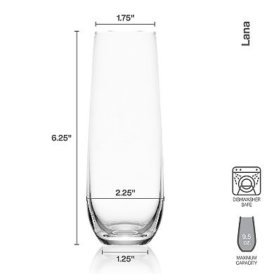 Mikasa Lana 4 pc Stemless Champagne Flute Set
