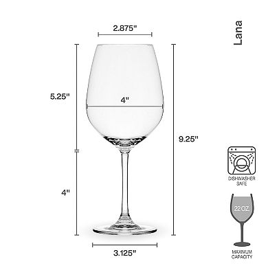 Mikasa Lana 4 pc Bordeaux Wine Glass Set