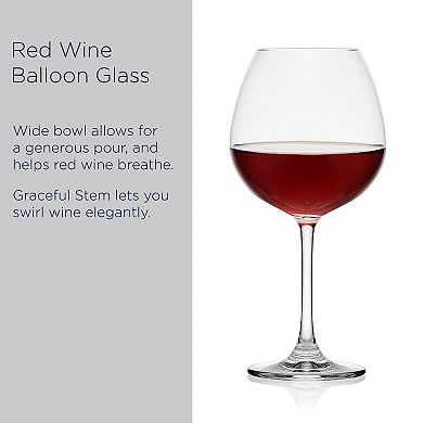 Mikasa Lana 4 pc Red Wine Balloon Glass Set