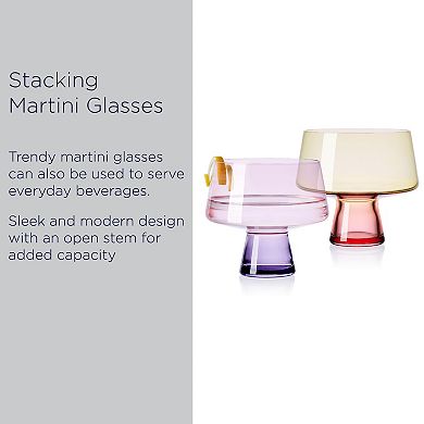 Mikasa Chroma 2 pc Martini Glass Set