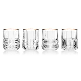 Mikasa 4 pc Carrick Gold Double Old Fashioned Glass Set