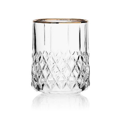 Mikasa 4-Piece Carrick Gold Double Old Fashioned Glass Set