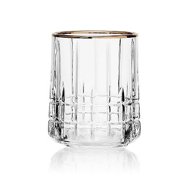Mikasa 4-Piece Carrick Gold Double Old Fashioned Glass Set