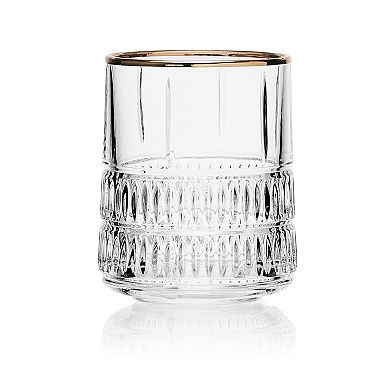Mikasa 4-Piece Carrick Gold Double Old Fashioned Glass Set