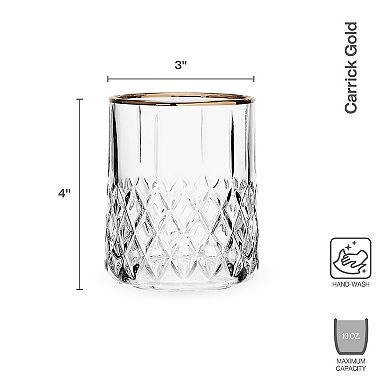 Mikasa 4-Piece Carrick Gold Double Old Fashioned Glass Set