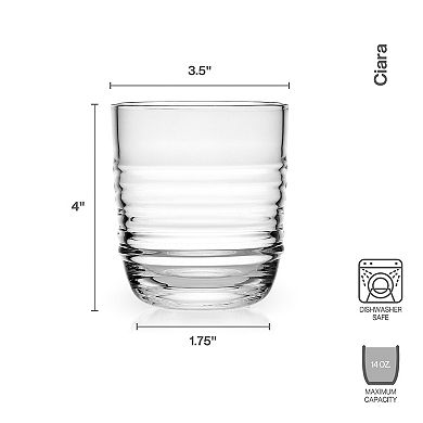Mikasa Ciara 4 pc Double Old Fashioned Glass Set