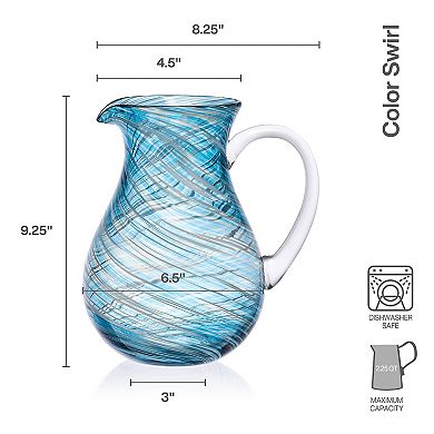 Mikasa Color Swirl Blue Pitcher