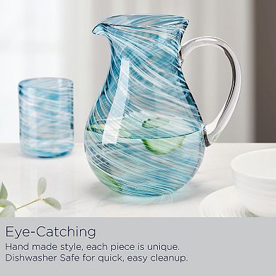 Mikasa Color Swirl Blue Pitcher