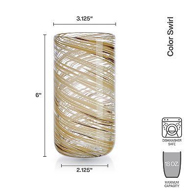 Mikasa Color Swirl Honey 4 pc Highball Glass Set