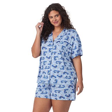 Disney's Lilo & Stitch Short Sleeve Notch Pajama Top and Pajama Shorts Set