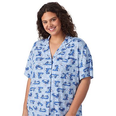 Disney's Lilo & Stitch Short Sleeve Notch Pajama Top and Pajama Shorts Set