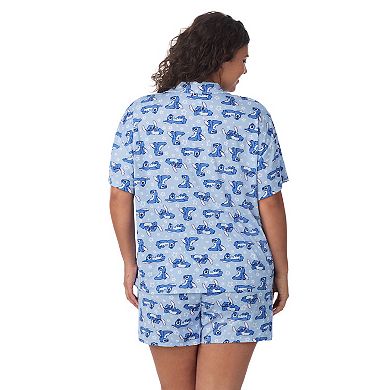 Disney's Lilo & Stitch Short Sleeve Notch Pajama Top and Pajama Shorts Set