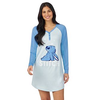 Disney's Lilo & Stitch Women's Cozy Long Sleeve Henley Sleepshirt