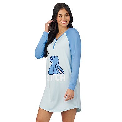 Disney's Lilo & Stitch Women's Cozy Long Sleeve Henley Sleepshirt