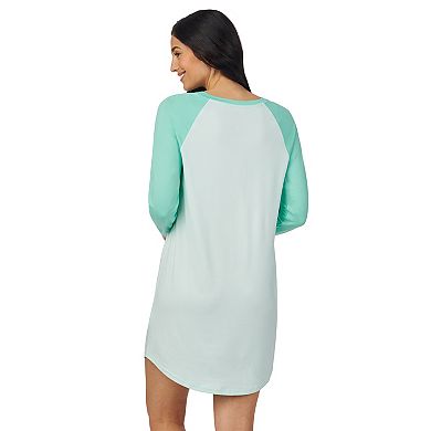Disney's Mickey Mouse Women's Cozy Long Sleeve Henley Sleepshirt