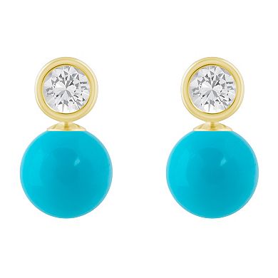 Celebration Gems 10k Gold 5 mm Sphere Gemstone Drop Earrings