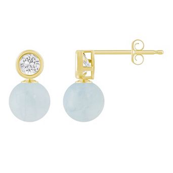 Celebration Gems 10k Gold 5 mm Sphere Gemstone Drop Earrings