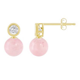 Celebration Gems 10k Gold 5 mm Sphere Gemstone Drop Earrings