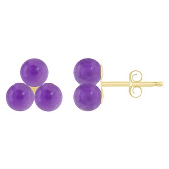Celebration Gems 10k Gold Sphere Gemstone Cluster Earrings