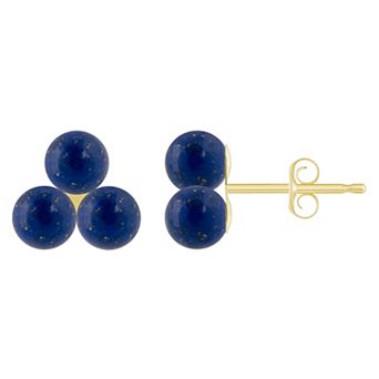 Celebration Gems 10k Gold Sphere Gemstone Cluster Earrings