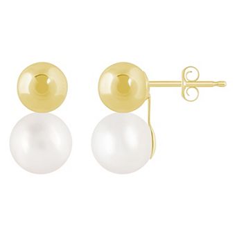 Celebration Gems 10k Gold 6 mm Double Sphere Gemstone Drop Earrings