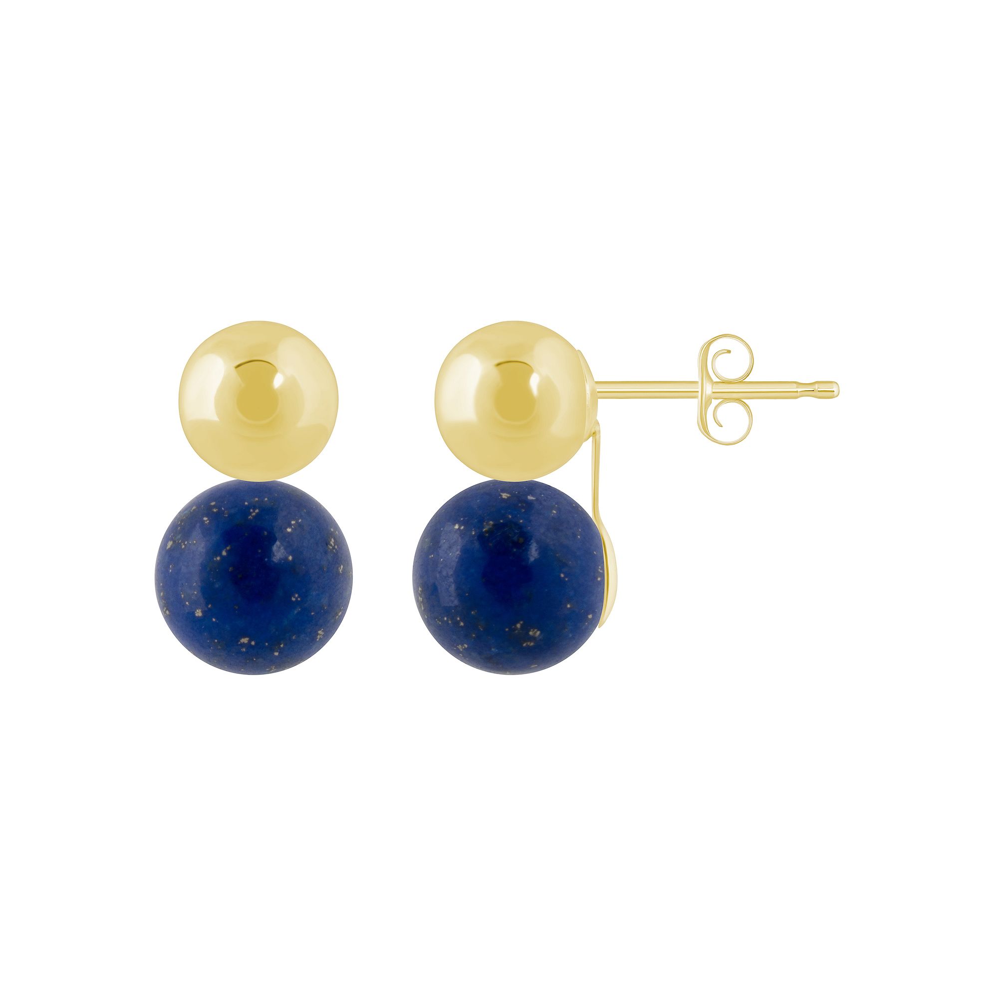 Celebration Gems 10k Gold 6 mm Double Sphere Gemstone Drop Earrings, Women