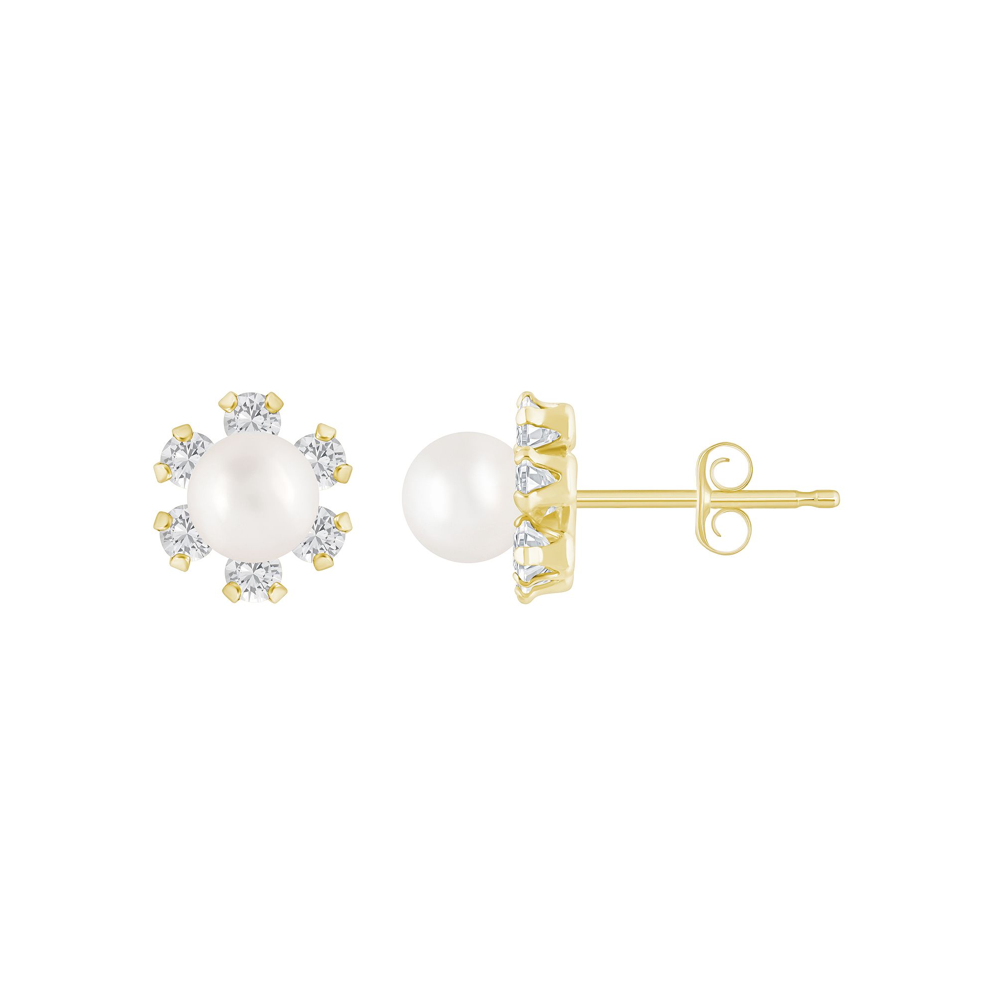 Celebration Gems 10k Gold Freshwater Cultured Pearl & White Topaz Accent St