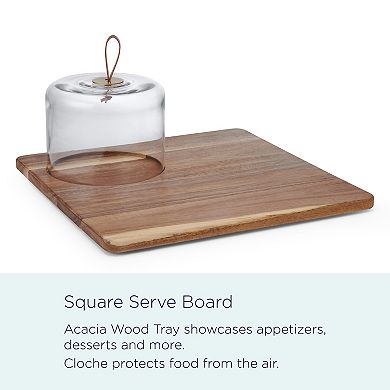 Mikasa Glenwood Square Serve Board with Glass Cloche