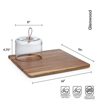 Mikasa Glenwood Square Serve Board with Glass Cloche