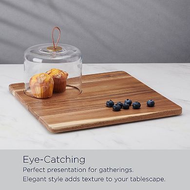 Mikasa Glenwood Square Serve Board with Glass Cloche
