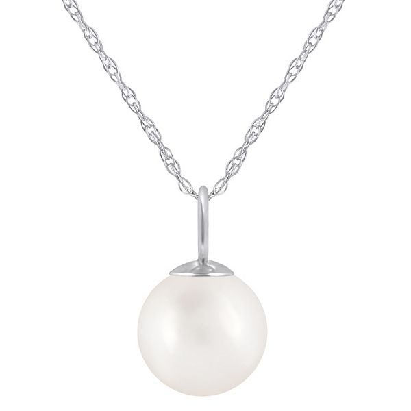 Japanese Freshwater Cultured Pearl Pendant Necklace AAAA Graded 8-10mm