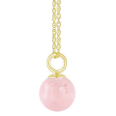 Celebration Gems 10k Gold 6 mm Sphere Gemstone Pendant Necklace