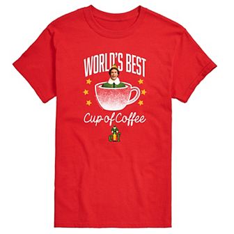 Men's Elf Worlds Best Cup Of Coffee Graphic Tee