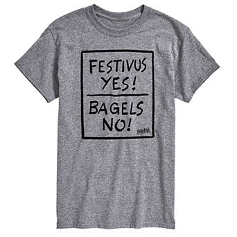 Men's Seinfeld Festivus Yes Bagels No Graphic Tee