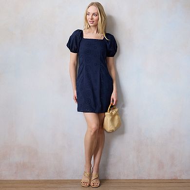 Women's LC Lauren Conrad Puff Sleeve Squareneck Mini Dress
