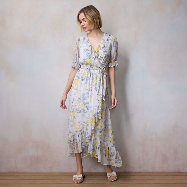 lauren conrad floral maxi dress LC dresses Women's LC Lauren Conrad Ruffled