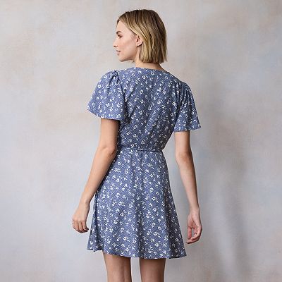 panelled ruffle mini dress in baby pink Swooning Ruffle Trim Mini Dress Pink