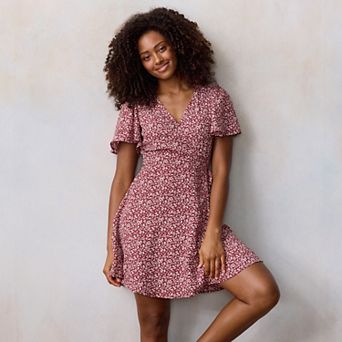 Women's LC Lauren Conrad Short Sleeve Wrap Mini Dress