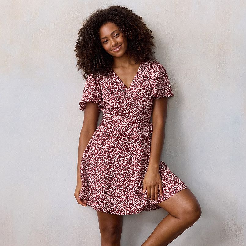 Women's LC Lauren Conrad Short Sleeve Wrap Mini Dress
