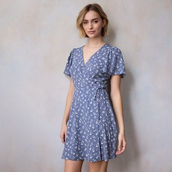 Women's LC Lauren Conrad Short Sleeve Wrap Mini Dress
