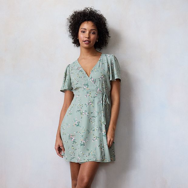 Women's LC Lauren Conrad Short Sleeve Wrap Mini Dress