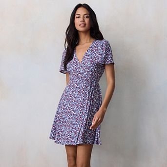 Women's LC Lauren Conrad Short Sleeve Wrap Mini Dress