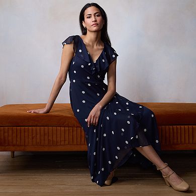 Women's LC Lauren Conrad Flutter Sleeve Wrap Maxi Dress