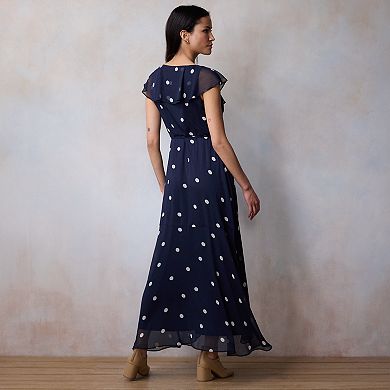 Women's LC Lauren Conrad Flutter Sleeve Wrap Maxi Dress
