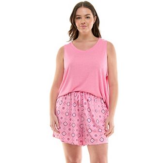 Women's Croft & Barrow® Lush Luxe 2 pc Pajama Tank Top and Pajama Shorts Set