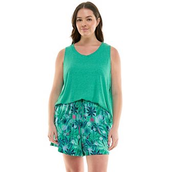 Women's Croft & Barrow® Lush Luxe 2 pc Pajama Tank Top and Pajama Shorts Set