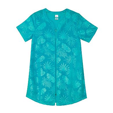 Plus Size Croft & Barrow® Embossed Honey Knit Terry Zip Robe