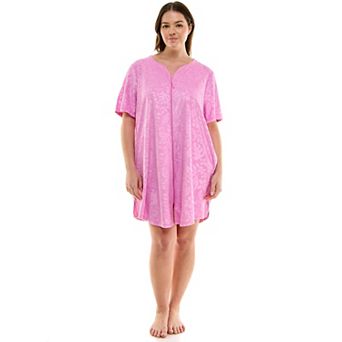 Plus Size Croft & Barrow® Embossed Honey Knit Terry Zip Robe