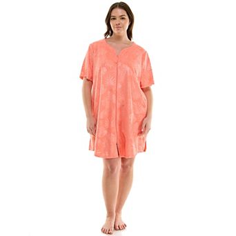 Plus Size Croft & Barrow® Embossed Honey Knit Terry Zip Robe